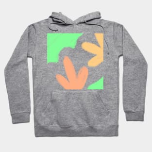 Green orange yellow watercolor art Hoodie